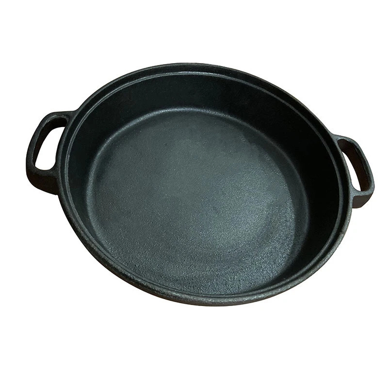 Hot Sell 30 Cm Preseasoned Cast Iron Saucepan Round Frying Pan Baking Pan with 2 Ears