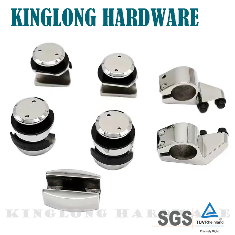High Quality Stainless Steel Glass Door Hardware Fitting Door Screen Roller Hotel Office Sliding Glass Door Accessories