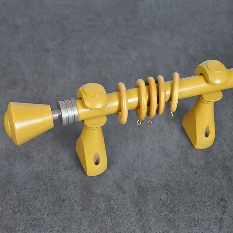 Factory Sale Wooden Curtain Pole with Finials Brackets 28mm Curtain Rod Set