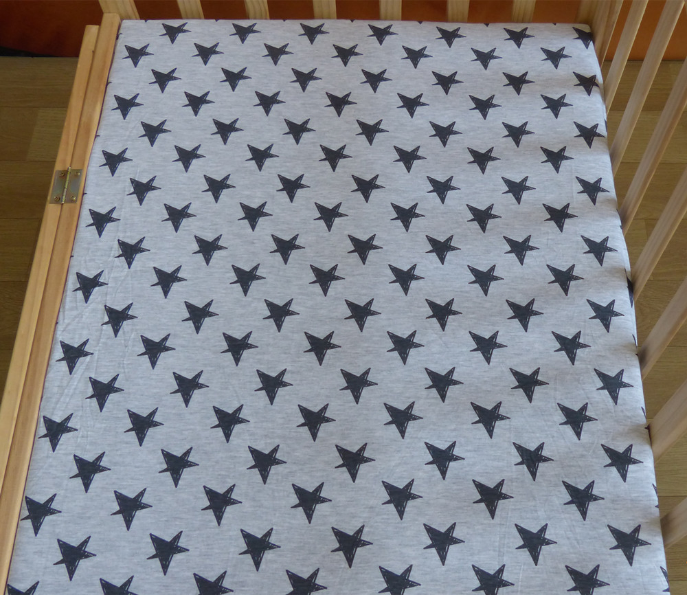 100% Cotton Jersey Knit Fitted Crib Sheet Baby Cot Sheet
