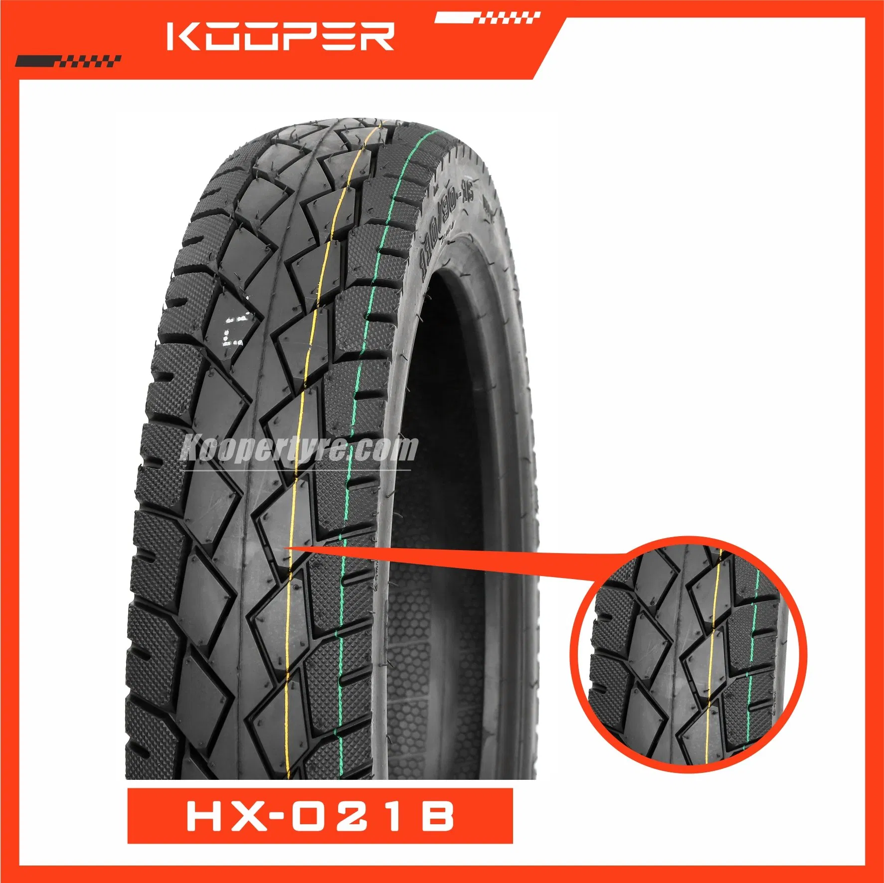 Мотошина KOOPER 16 дюймов бескамерная 6PR/8PR
