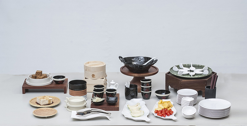 Melamine Miso Bowl Set Japanese Style Omakase Restaurant Hotel Serving Red & Black Bowl Set