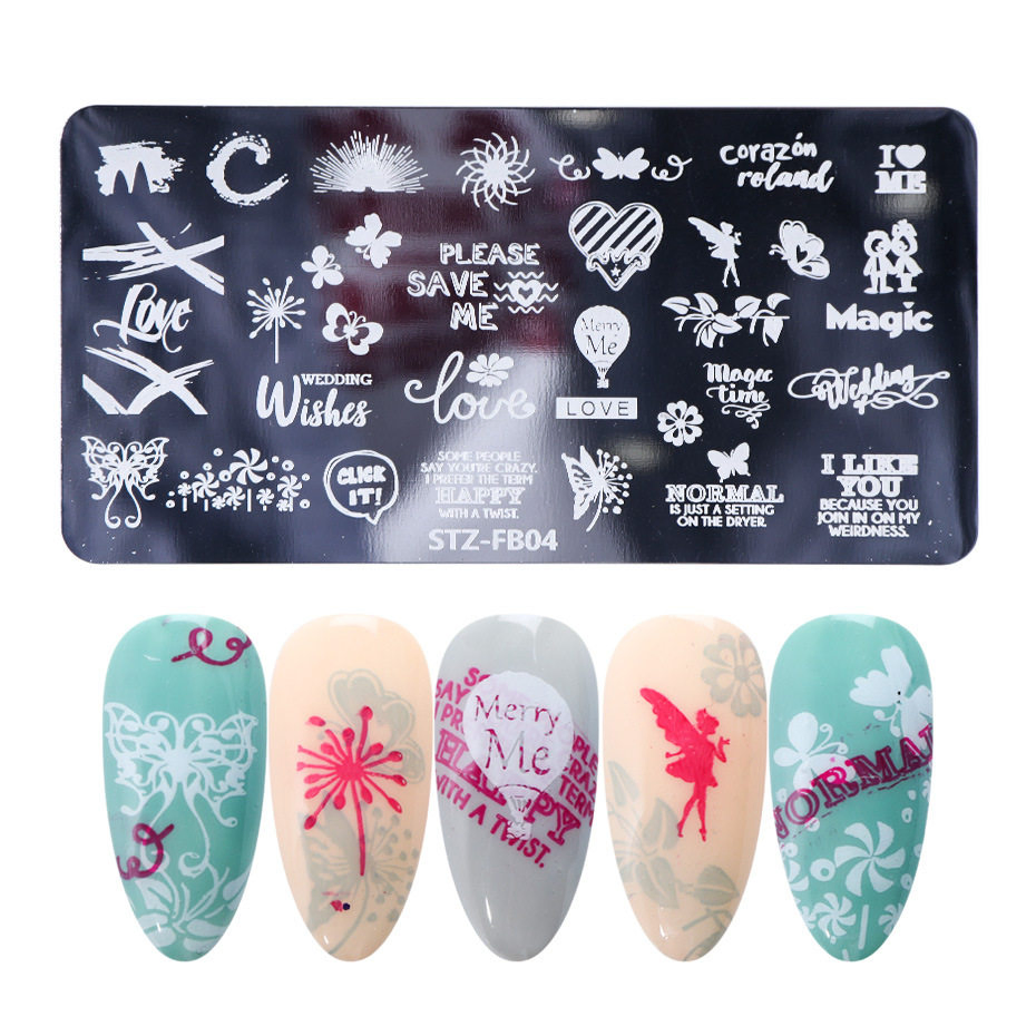 Custom Nail Art Stamping Plates Different Designs Cute Nail Art Stamp Rectangle