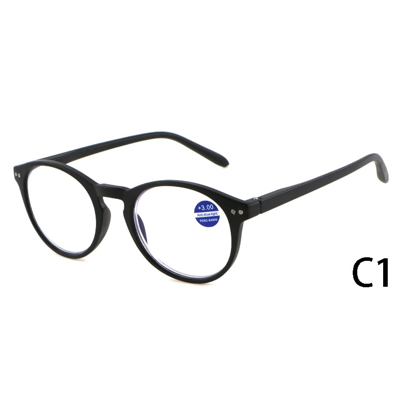 New Round Frame Classic Plastic Hot Selling Blue Light Blocking Reading Glasses