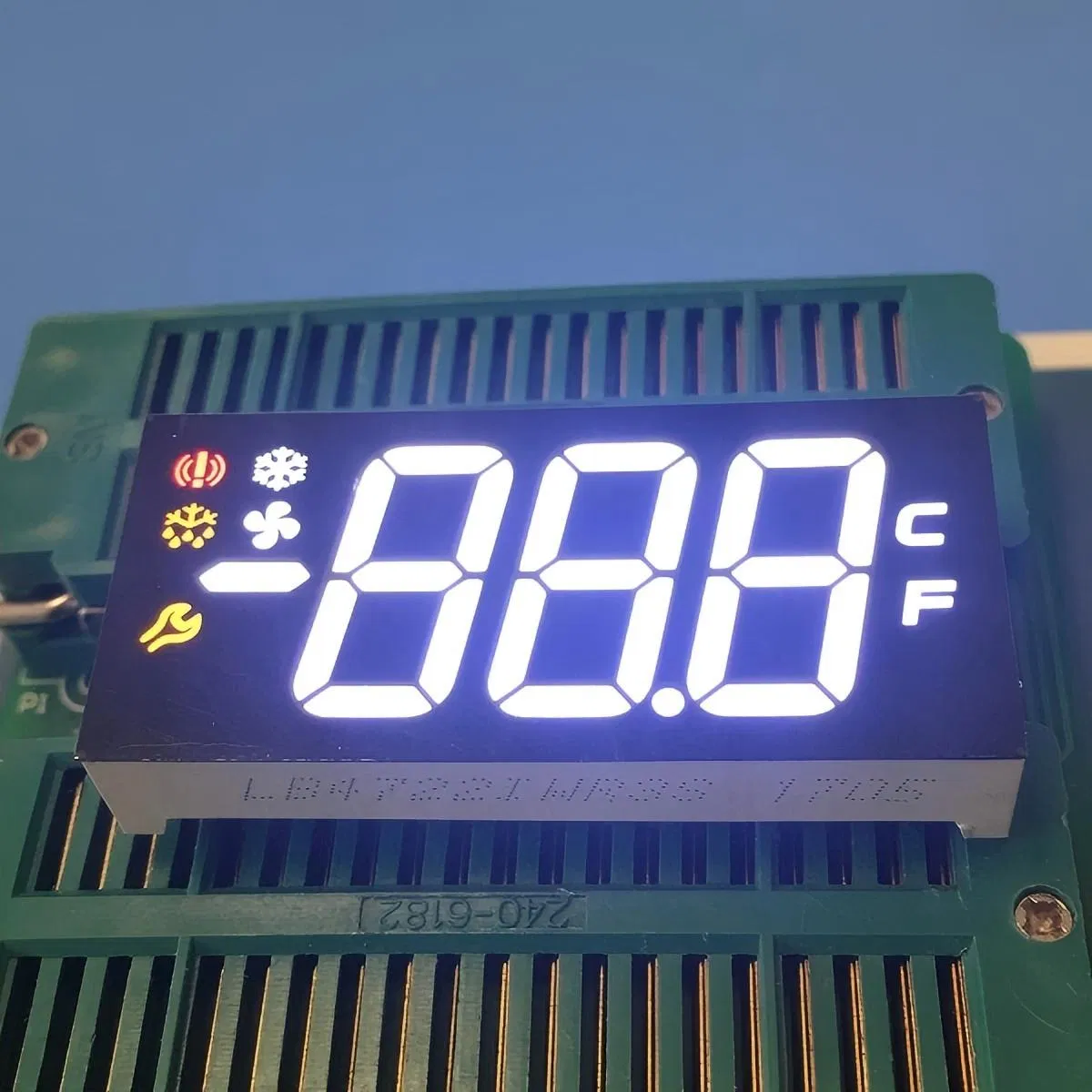 Ultra White/ Red/Yellow 3 Digit 7 Segment LED Display for Refrigerator