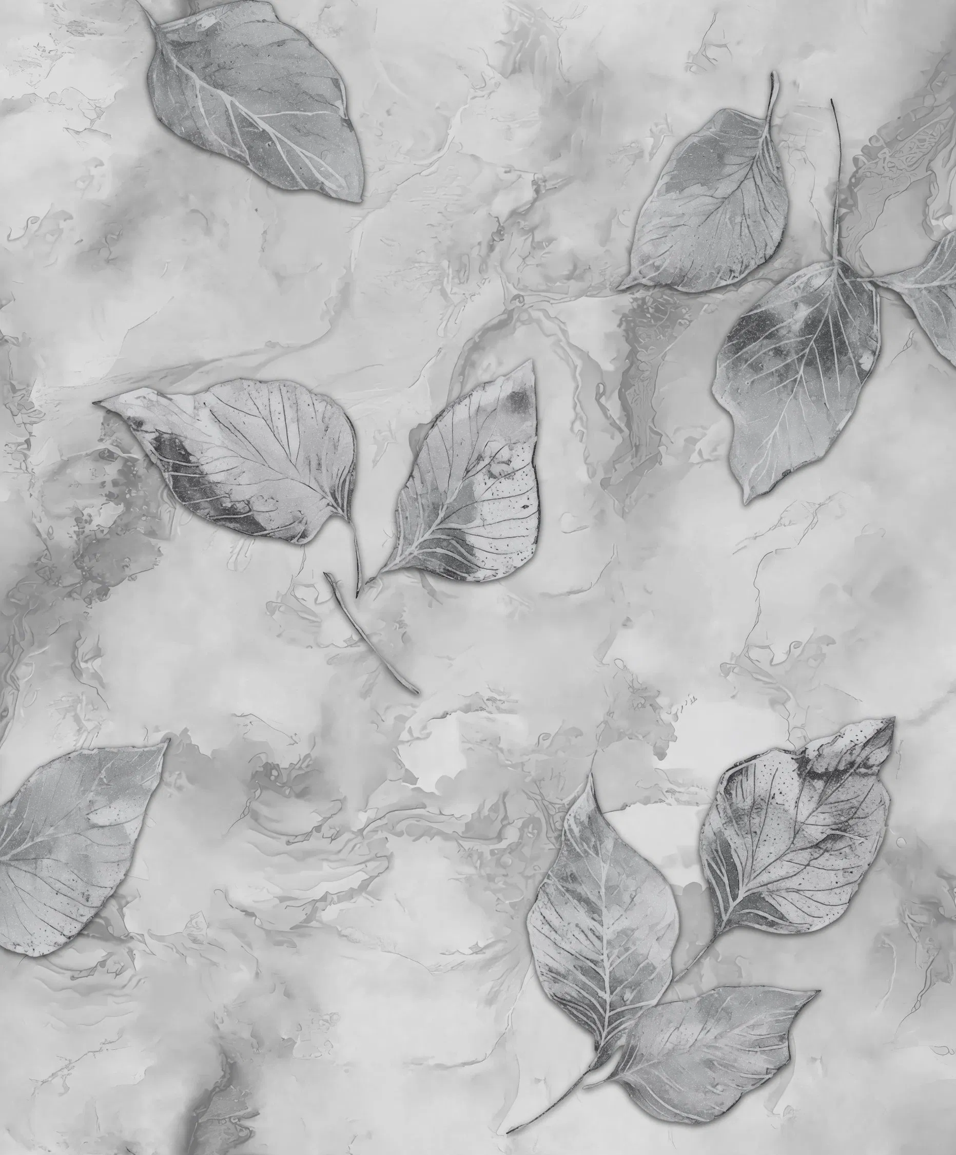 2026 Hot Sale Wall Paper Blue Grey Base Embossed Classic Italian Style Leaf Pattern Wallpaper for Bedroom Living Room Hotel Office Shop