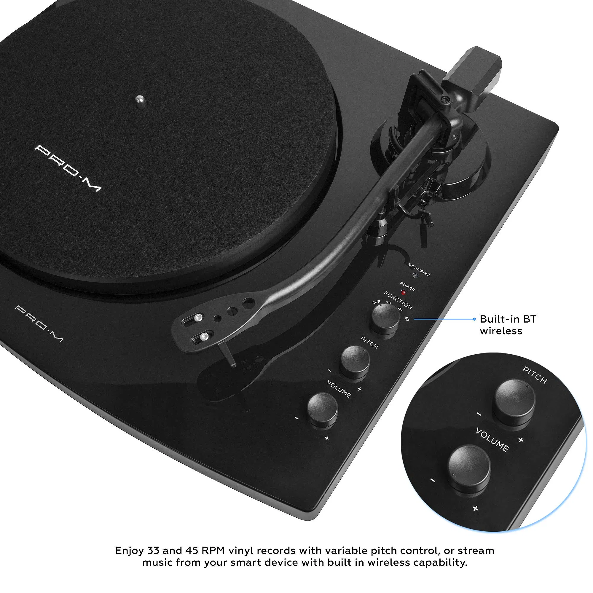 Портативный проигрыватель винила с Bluetooth и колонками