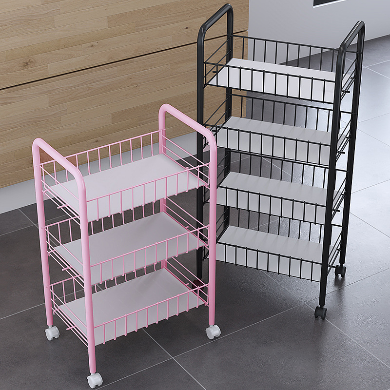 Wholesale Simple Bookshelf Snack Storage Storage Organization Floor Multi-Layer Trolley Dormitory Rack