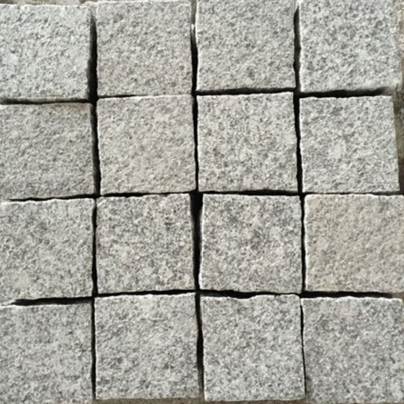 Wholesale Pavement Stone Paving Sesame White Granite Cobble Stone