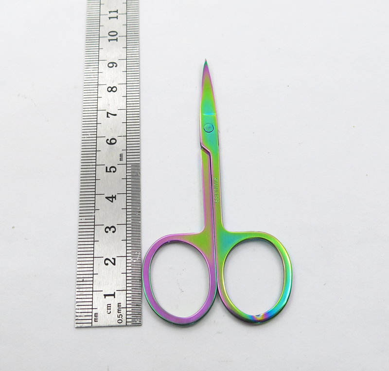 Color Titanium Stainless Steel Beauty Scissor Eyebrow Hair Cutter Durable Makeup Tools