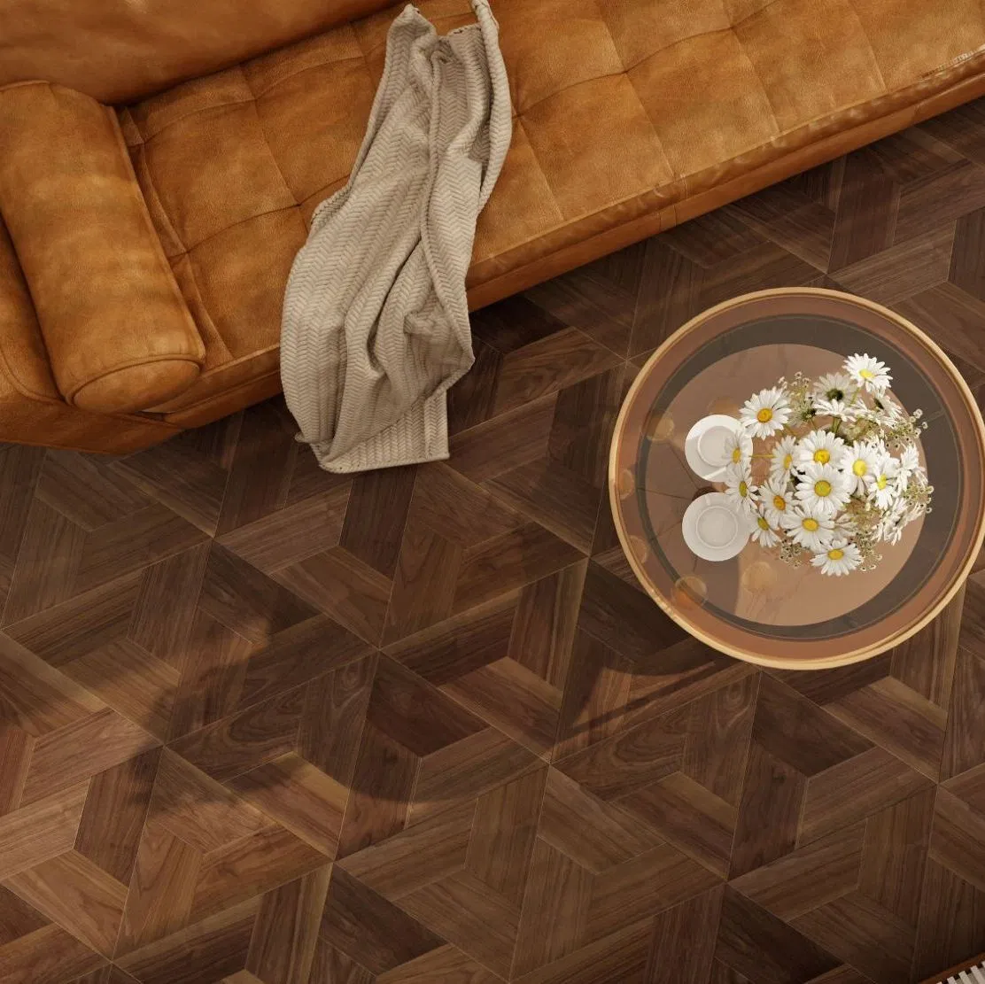 Economic Prices Natural Dark Gray Color Multilayer Solid Wood Smooth Mahogany Waterproof Parquet Floor