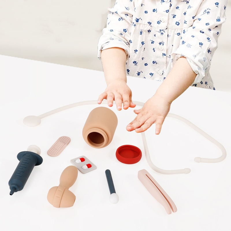 Educational Role Play Game Set Kids Kit Approval Silicone Doctor Toy