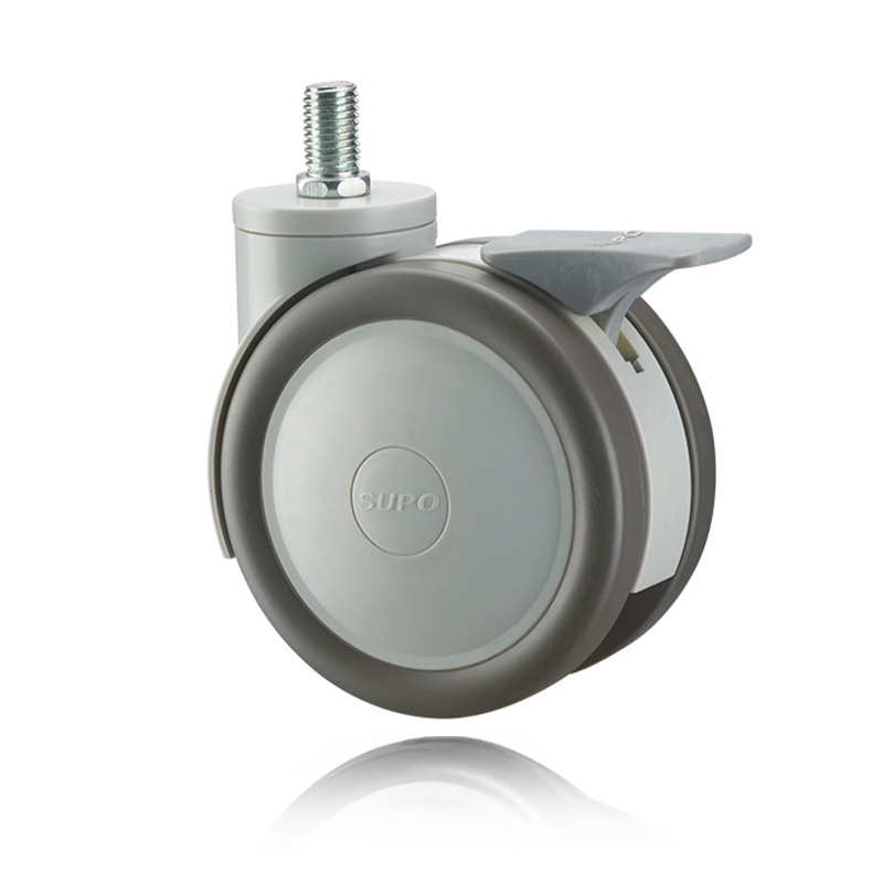 3.4.5inch Threaded Stem Swivel Quiet Medical Nursing Caster Wheel