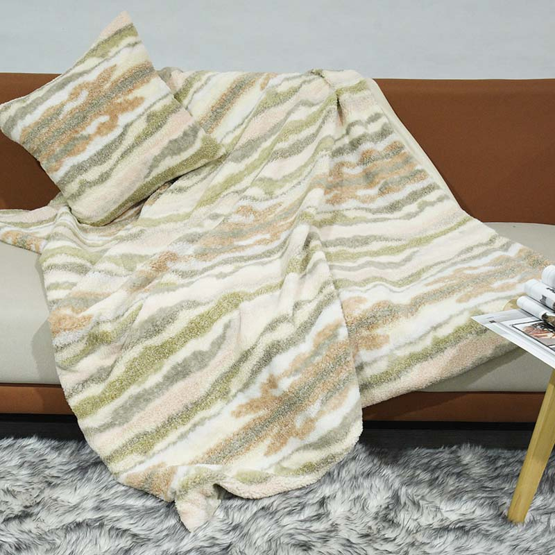 Fake Rabbit Fur Polyester Blanket of Print Throw Bedding Set Hoodie Hometextiles