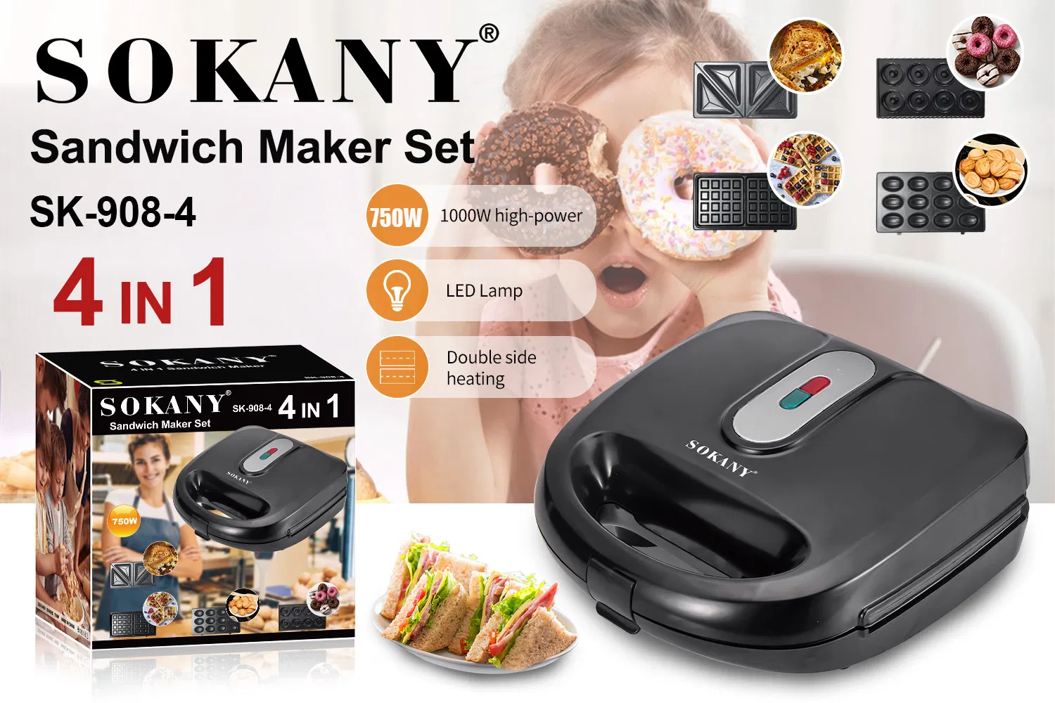 4 in 1 Sandwich Maker 4 in 1 Sokany Sandwich Maker 4in1 Sandwich Maker Wholesale Price