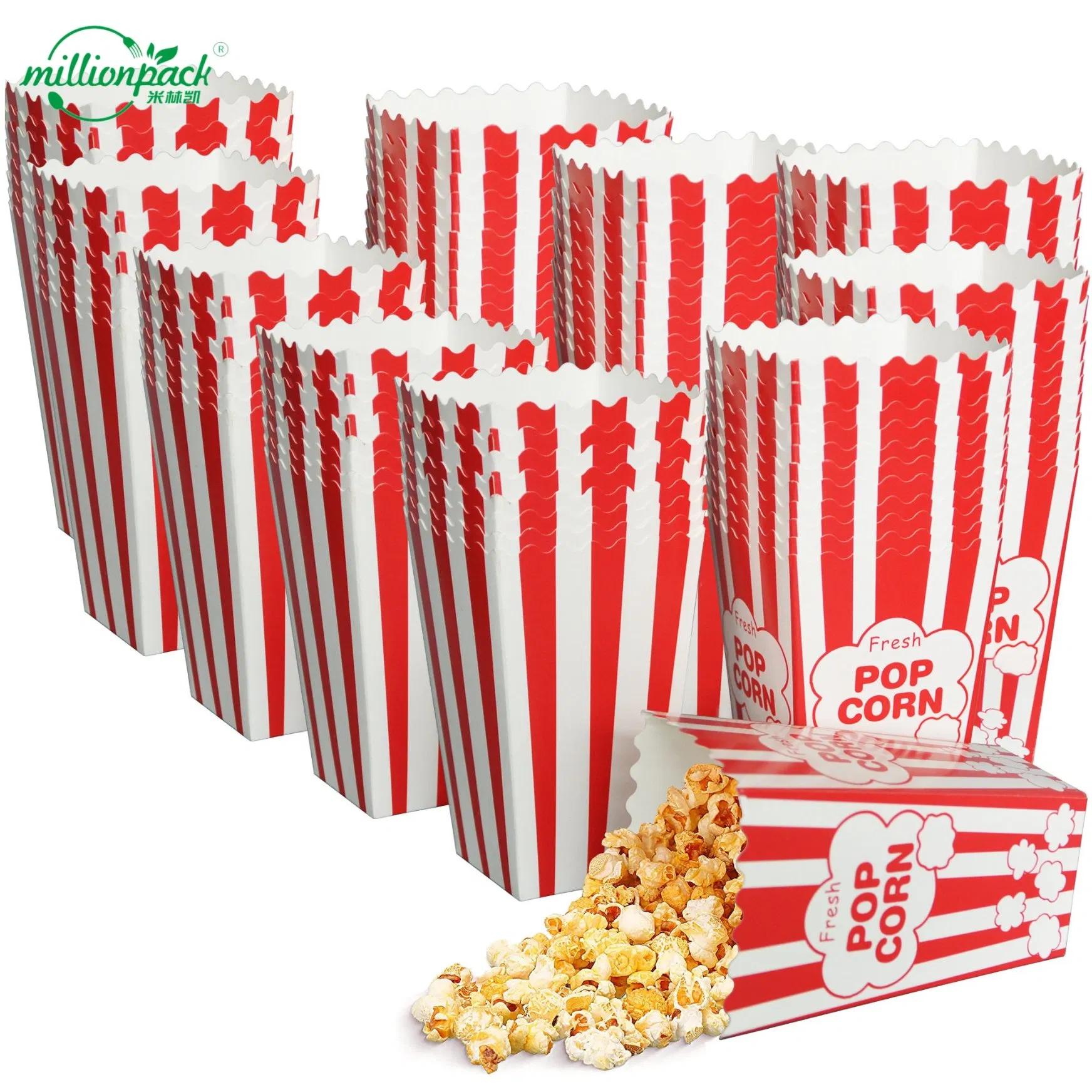 Квадратная биоразлагаемая коробка для попкорна с ручкой