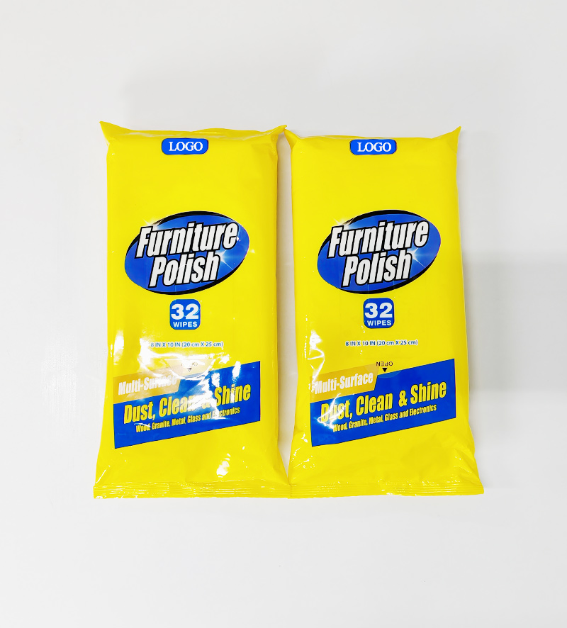 Wood Furniture Cleaning Wipes for Granite, Metal, Glass with Orange Fragrance