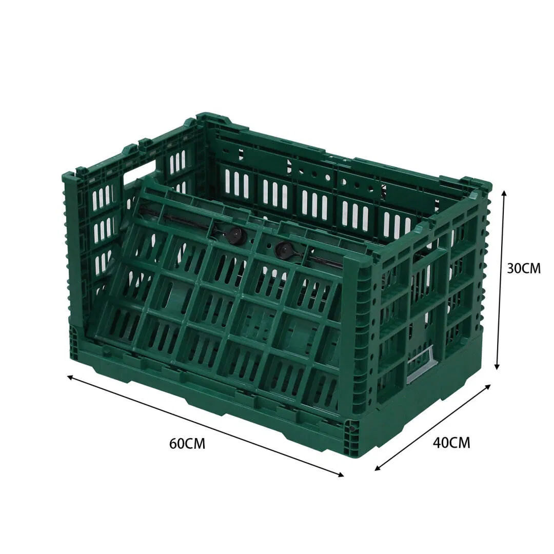 A77 Foldable Recyclable Plastic Moving Crate Logistic Storage and Supermarket Fruit and Vegetable Storage