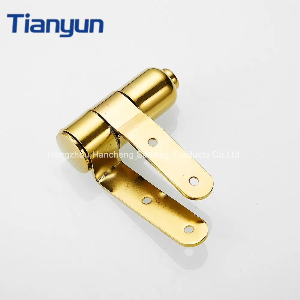 OEM Sleek Metal Toilet Seat Hinge Zinc Alloy Soft Close Hinge with Gold Polished
