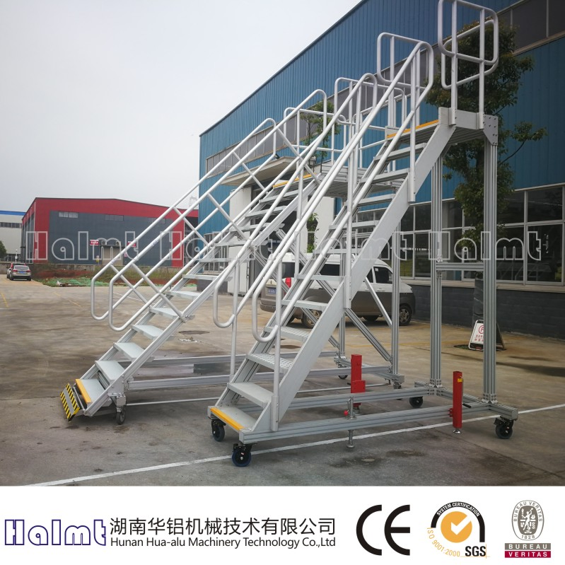 Aluminum Industrial Portable Stairs and Railing