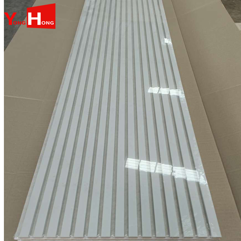 Natural Walnut White Oak Slat Covering MDF Pet Acoustic Slatted Wooden Ceiling Panel