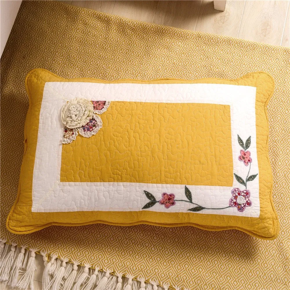 Lace Embroidery Hand Made Quilt Bed Cover