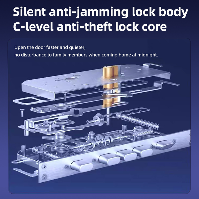 Smart Lock-Tuya APP Control Fingerprint 3D Face Recognition Code Access Real-Time Video Call Aviation Aluminum