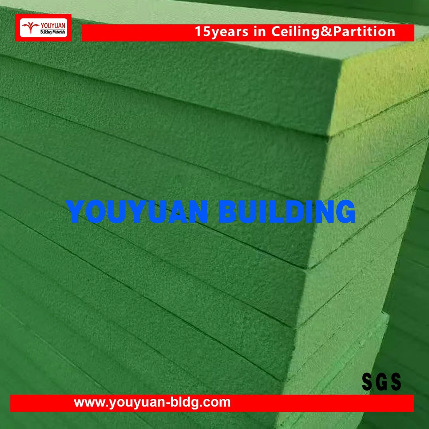 Mineral Fiber Ceiling Tile with Vinyl Coating for Clean Room