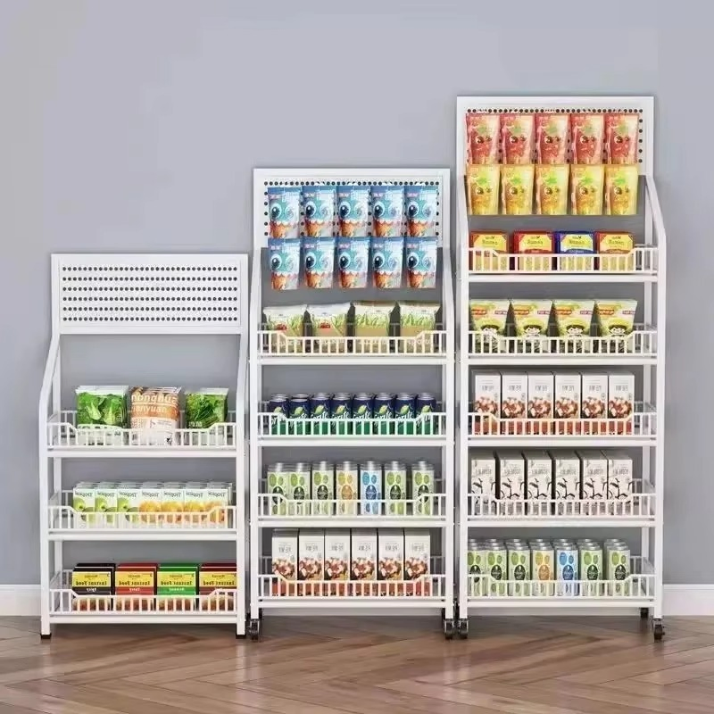 Metal Snack Display Racks Supermarkets Grocery Store Shelves Effective Product Display