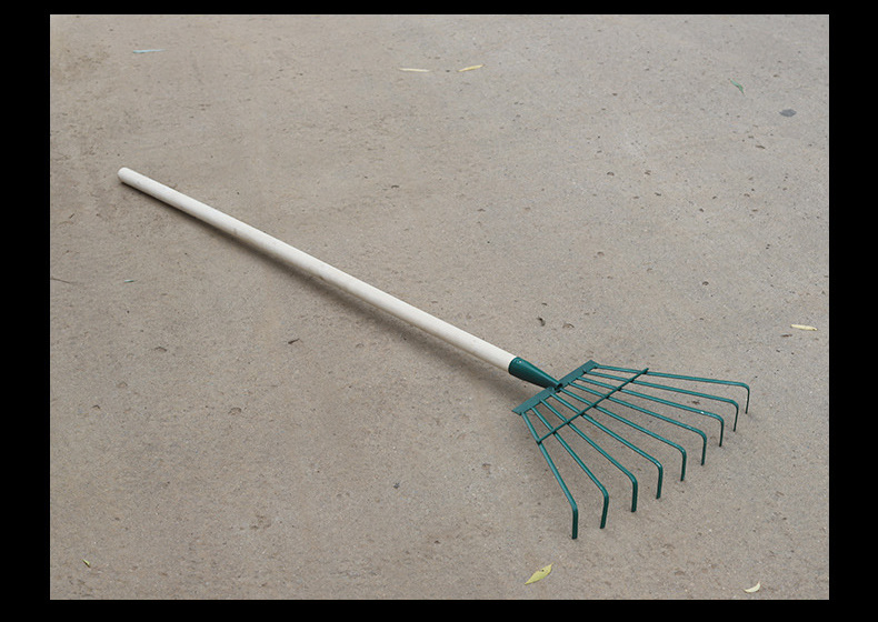 Sun Grain Iron Rake Garden Clean up Rubbish Raking Grass Rake