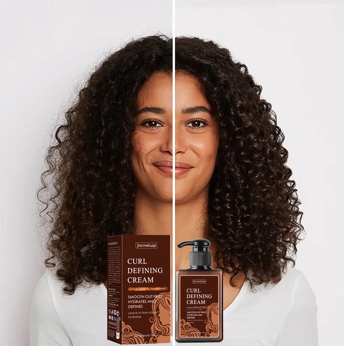 High Quality Anti Frizz Coconut Defining Curling Cream Curl Enhancers Cream for Curly Hair