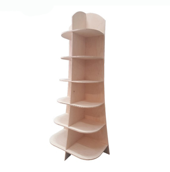 Corrugated Shelf Counter Two Tiers Display Boxes with Brochure Holder
