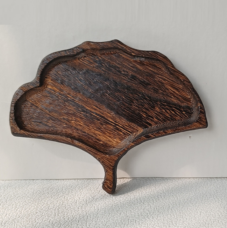 Solid Wood Tray Wood Premium Tea Small Tray Fruit Snacks Nuts Dessert Desktop Storage Tableware Dinner Serving Plate