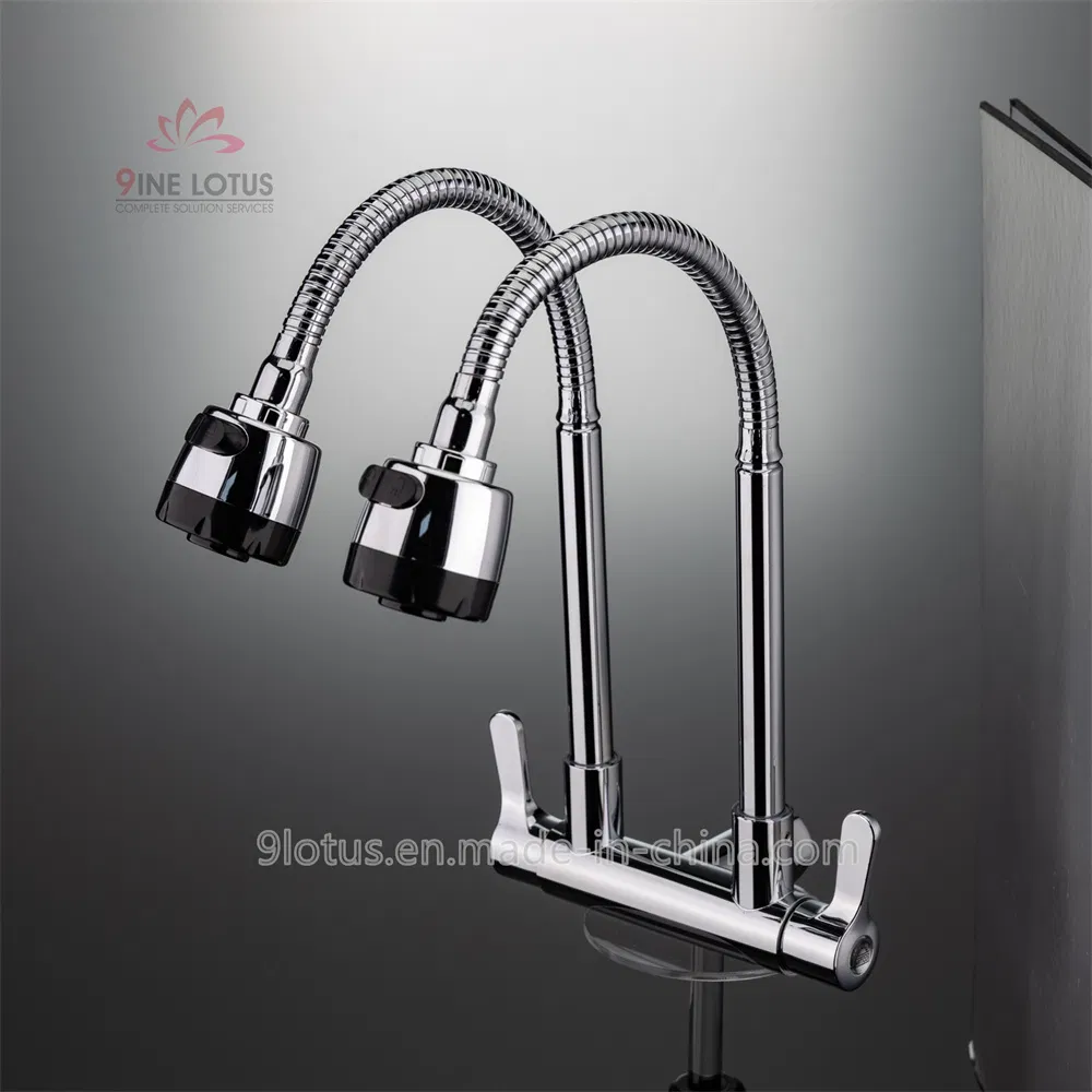 Смеситель для кухни с выдвижным изливом, горячая и холодная вода