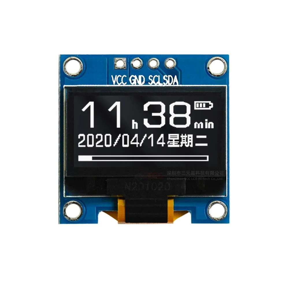 0.96 Inch 128*64 White Pm OLED Iic I2c Interface Narrow Bezel 4 Pin LCD Display