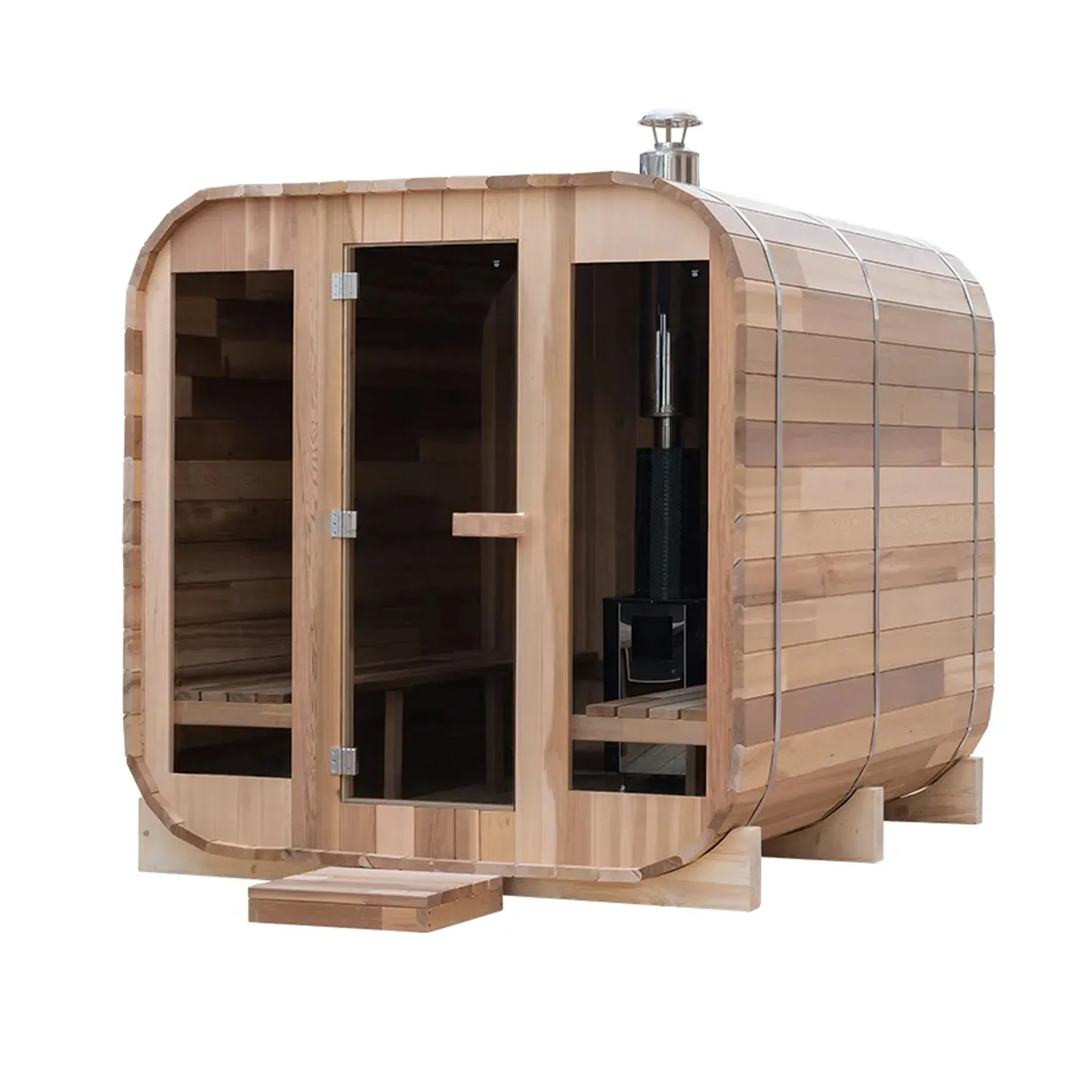 Boda Good Quality Wooden Barrel Prefab Outdoor Sauna Luxury Sauna Room Customization Sauna Dry Sauna