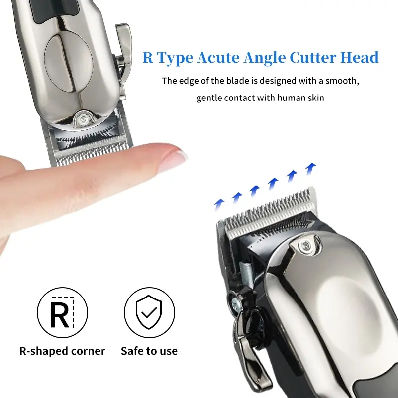 Stainless Steel Blade Cutting Hairs Silen Clippers Hair Trimmer USB Charging Cordless Professional Hair Clippers