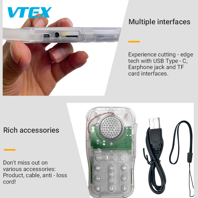 Portable Clear Transparent Case Prison Jail Use Audio MP3 Muslin Quran Player