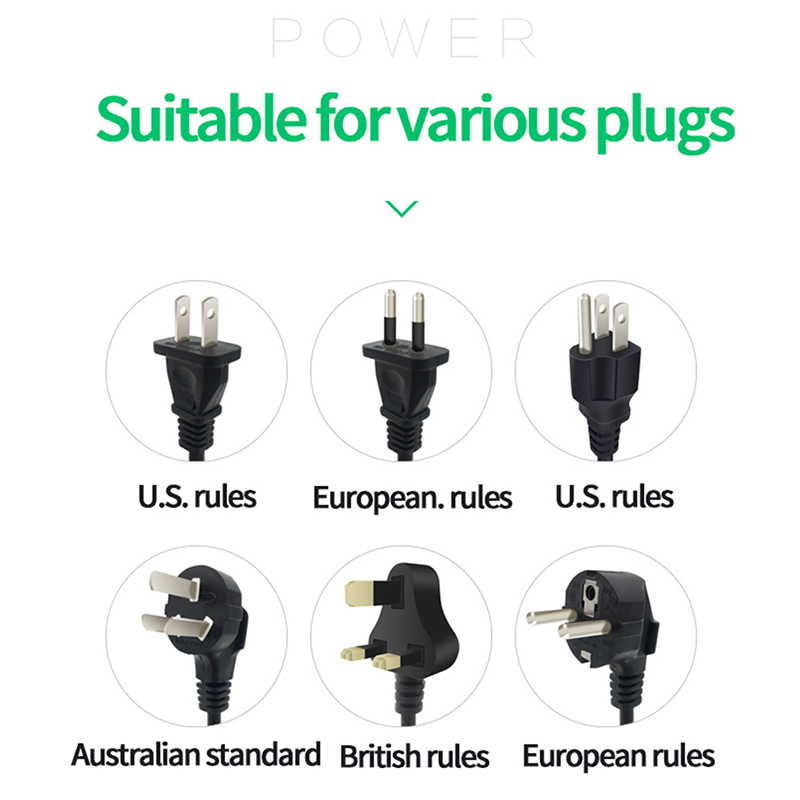 3000W 110-250V 13A Sensitive Contact Extension USB Socket Power Strip Phone Charger