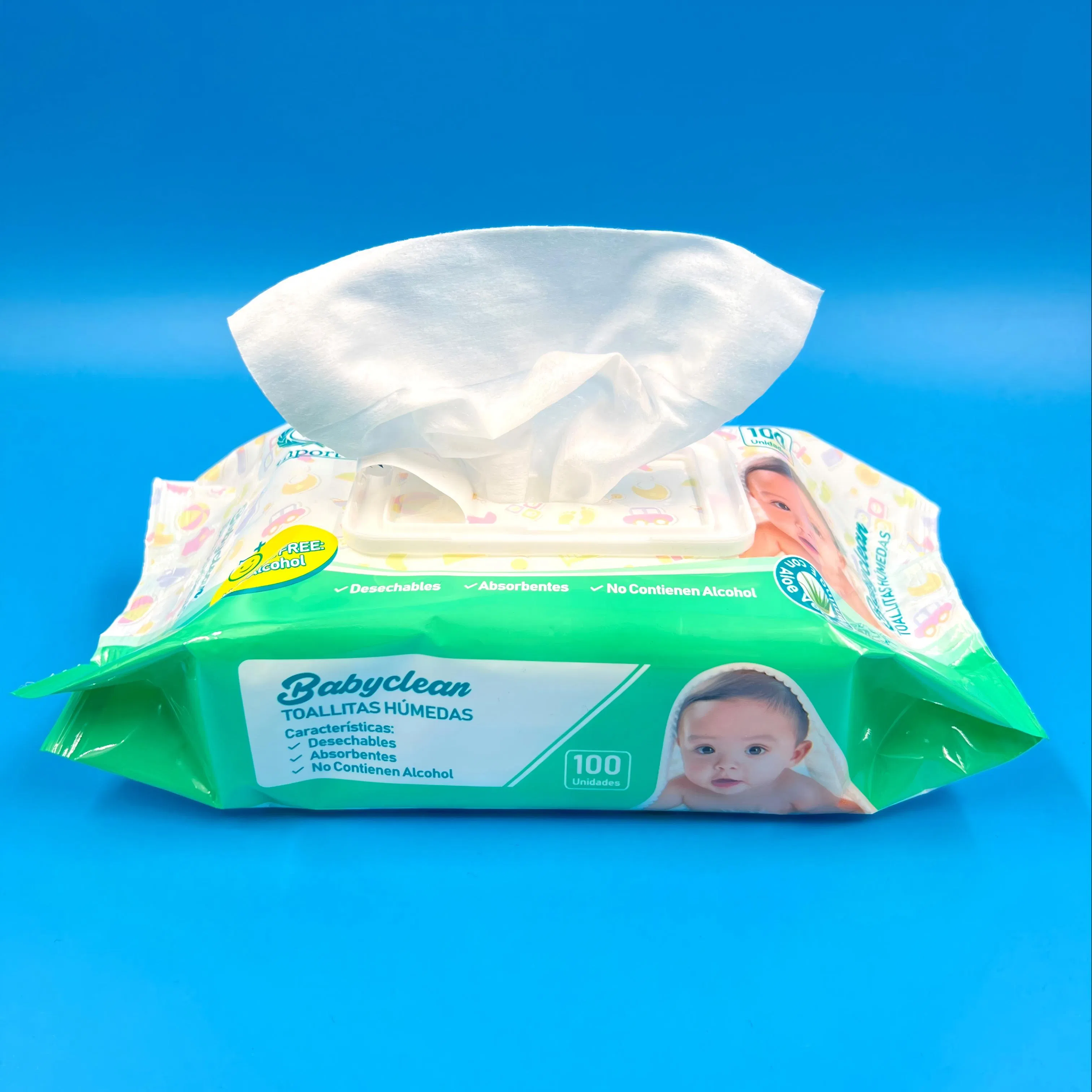 Single Packed Portable Unscented Eco-Friendly Spunlace Mini Baby Wipe for Sensitive Skin