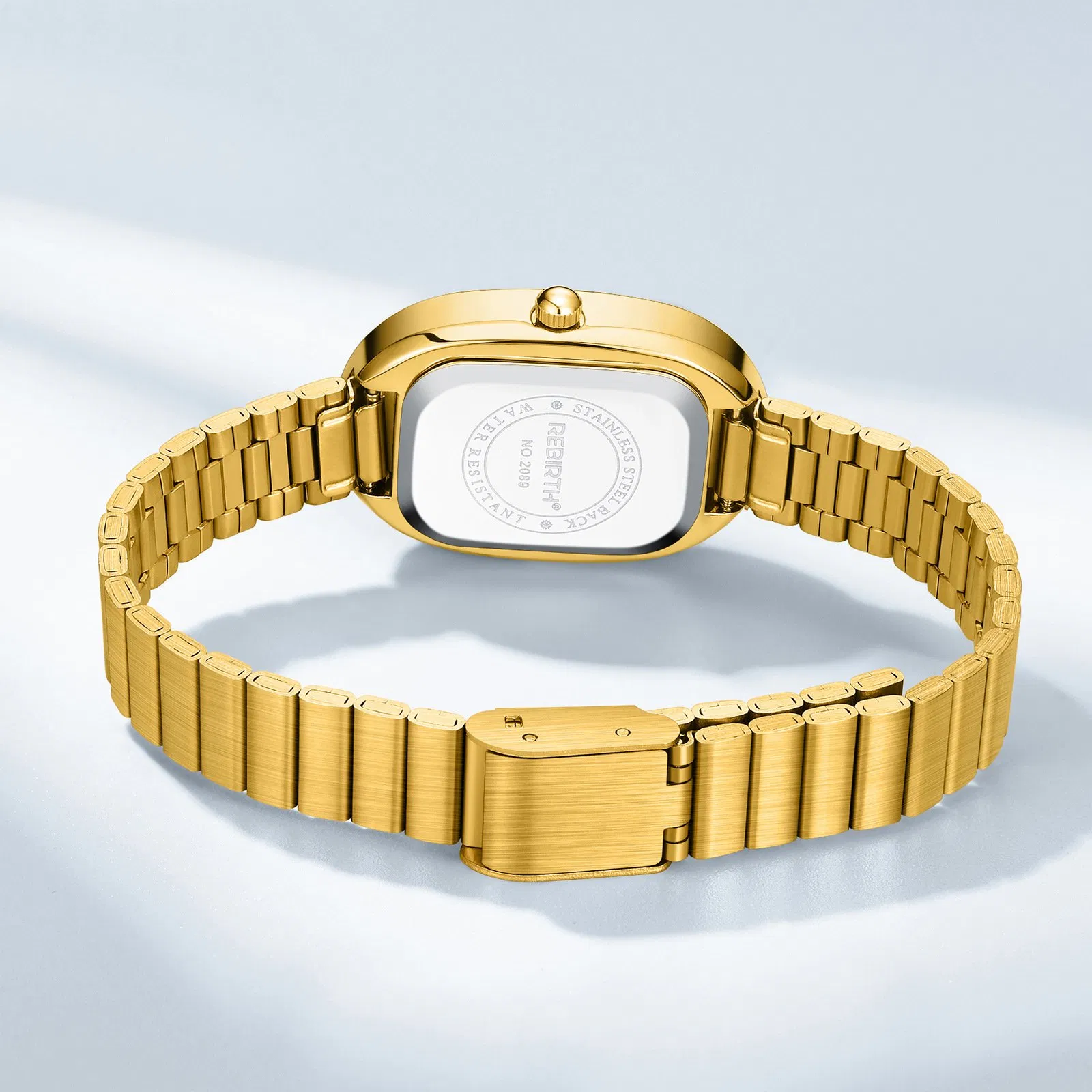 Daily Wear for Rebirth 2089 Quartz Watch Wholesale Minimalist Oval Dial Bamboo Strap Fashion Versatile