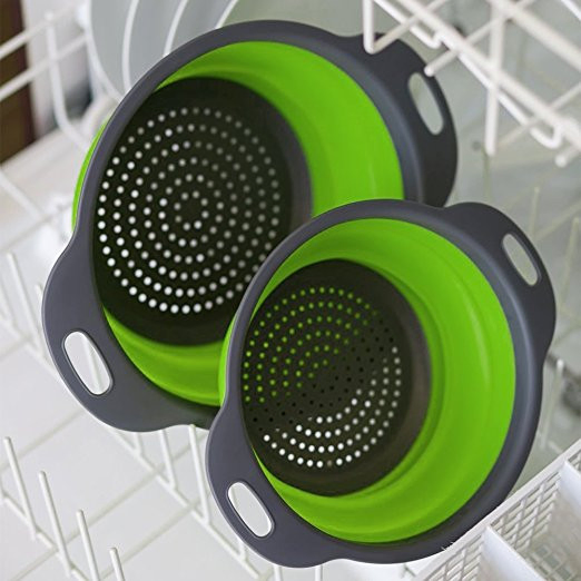 Kitchenware Silicone Colander Folding Silicone Collapsible Basket Strainer