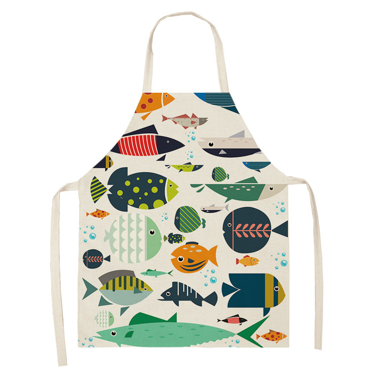 Personalized Printed Kitchen Cotton Drill Linen Artist Garden Custom Painting Apron Logo