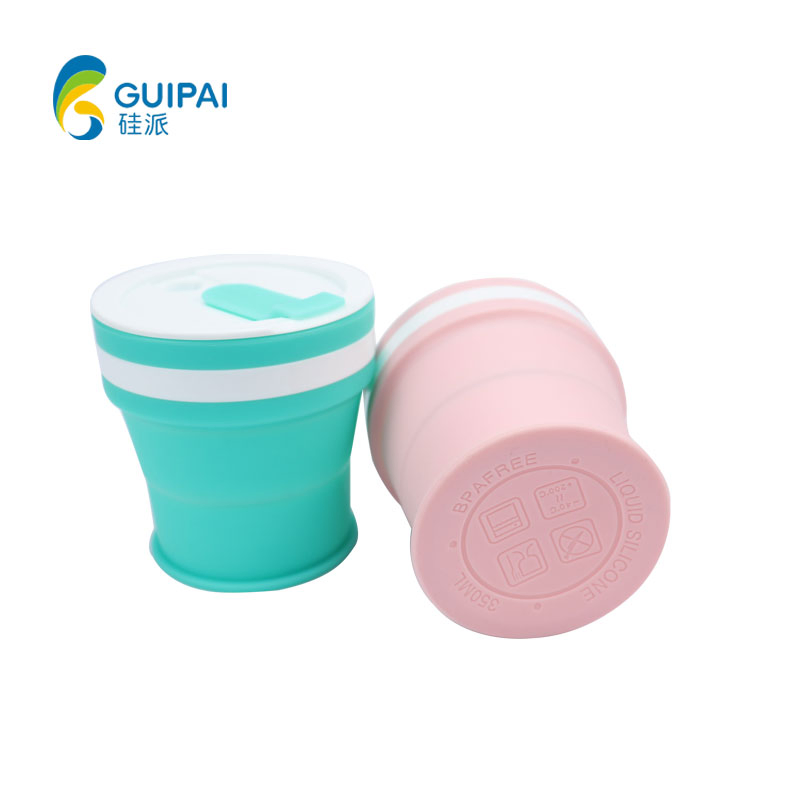 Custom Logo Silicone Folding Drinking Cup Collapsible Cup for Promotion Gifts