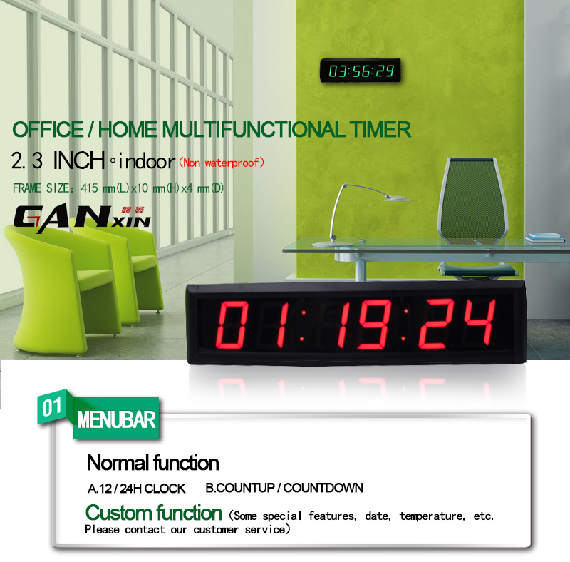 [Ganxin] 6digit 7segment Indoor Wall Clock LED Table Clock