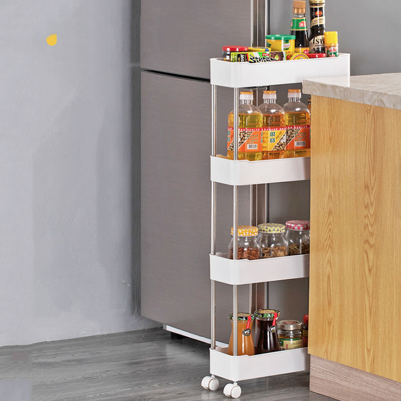 Factory Direct Sales Multi-Purpose Kitchen Bathroom Floor-Standing Storage Rack Storage Trolley Rack
