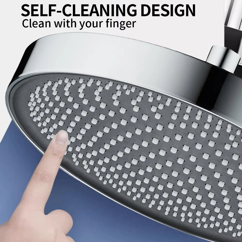 Bathroom Chromed ABS Rain Column Shower Head Set