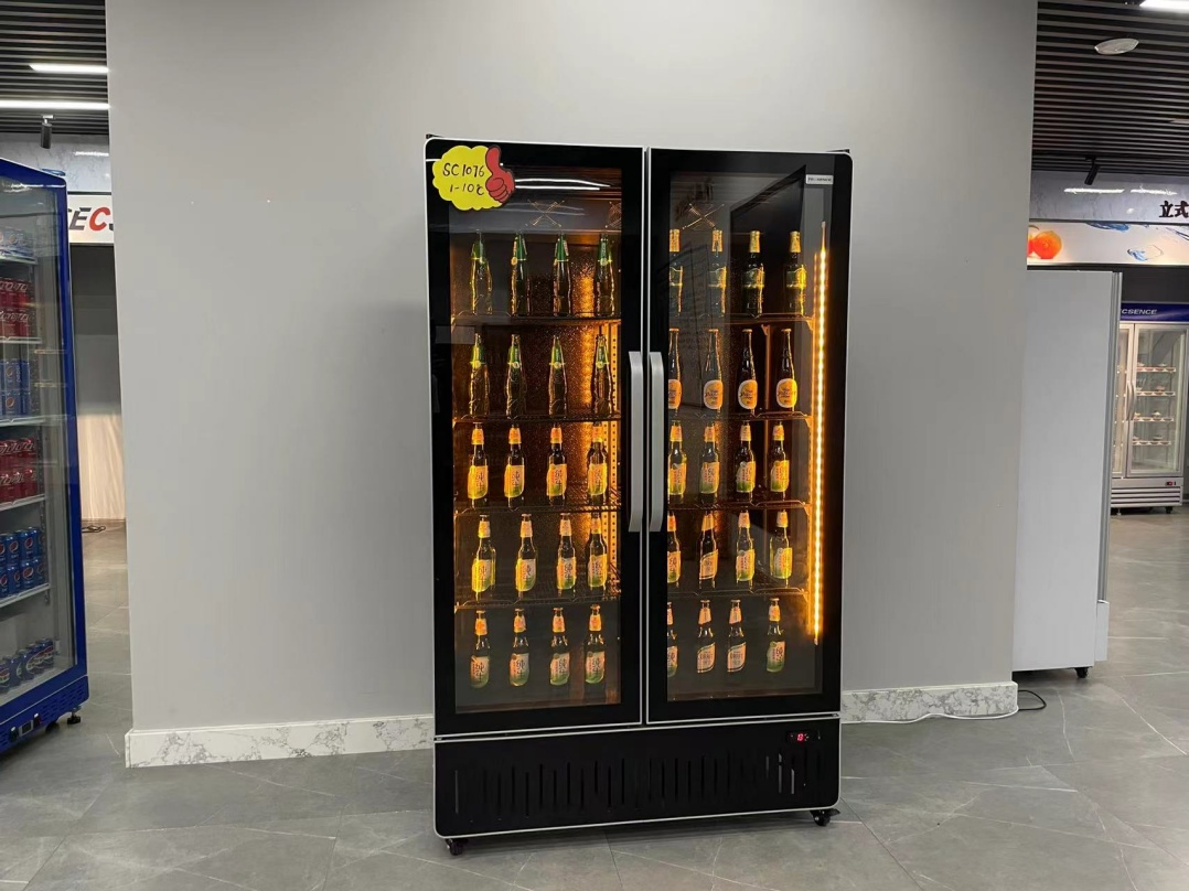 Double Door Vertical Commercial Display Cooler