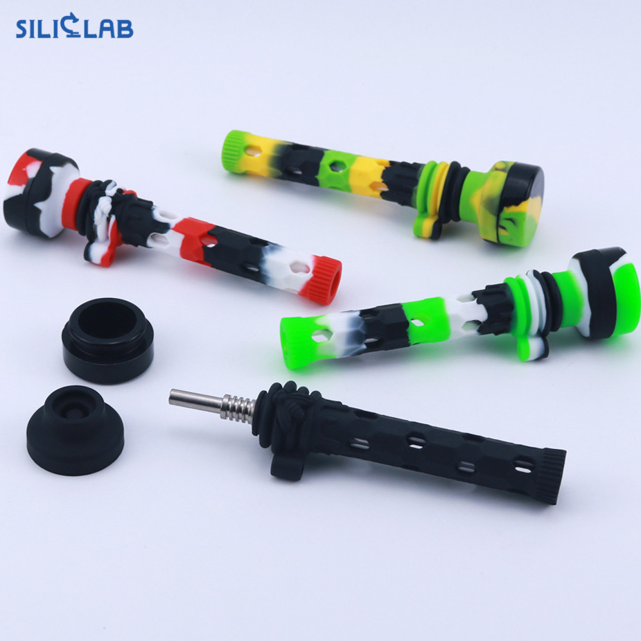 Honeycomb Tobacco Hand Pipe Mini Dabs Straw Silicone Smoking Pipe Oil Burner Nectar Collector