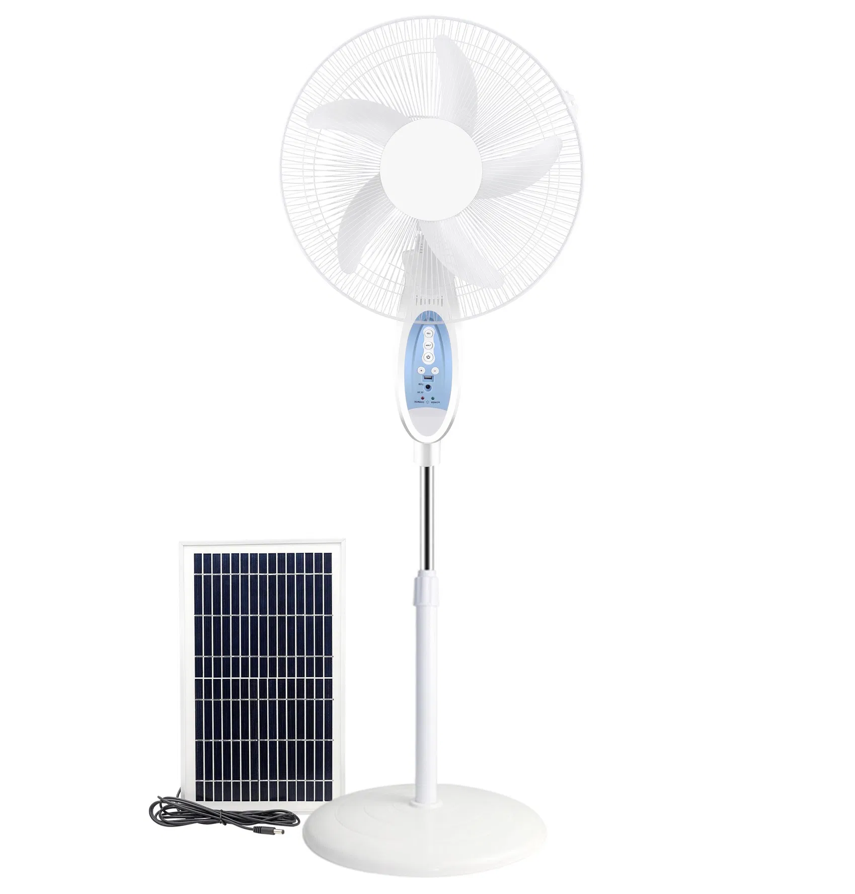 Solar Rechargeable Air Cooler Standing Fan with USB